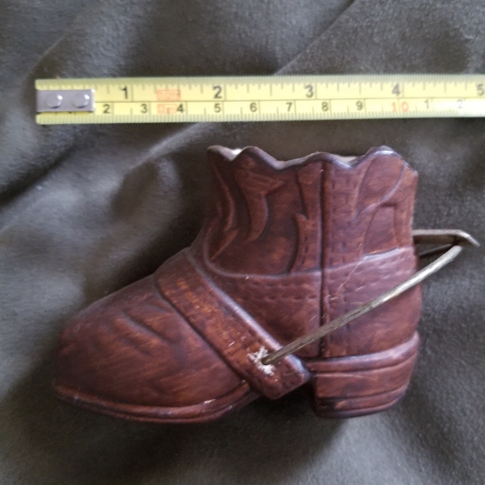 Vintage Brown Cowboy Boot Ashtray